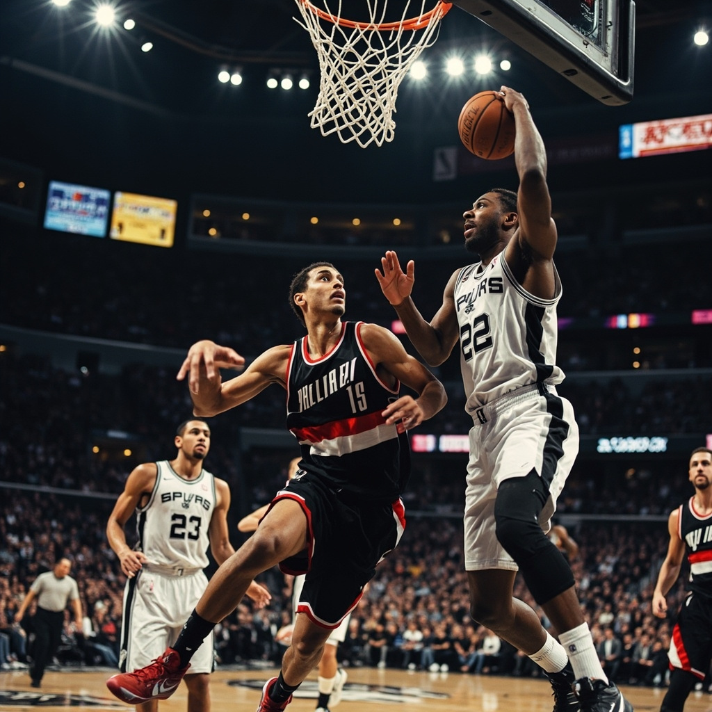 开拓者106-103险胜马刺扳平总分，亨德森31分率队14分大逆转