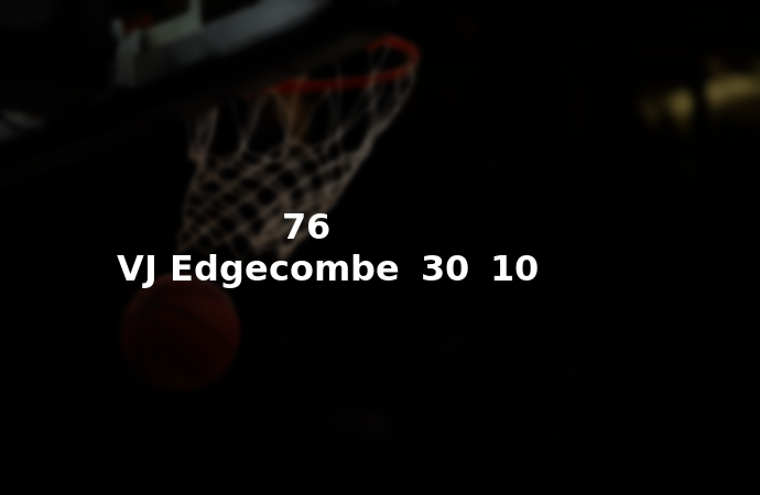 76人新星横空出世！VJ Edgecombe砍30分10篮板创历史，率队扳平凯尔特人