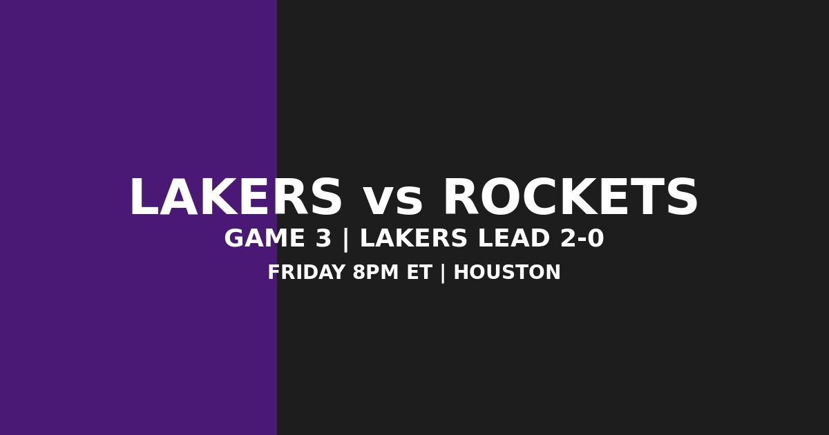 NBA季后赛前瞻：湖人客场挑战火箭G3，詹姆斯剑指赛点KD需强势反弹
