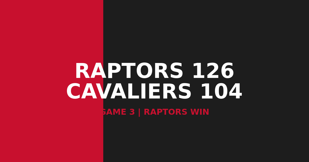 巴恩斯33+11西亚卡姆立功！猛龙126-104大胜骑士扳回一城