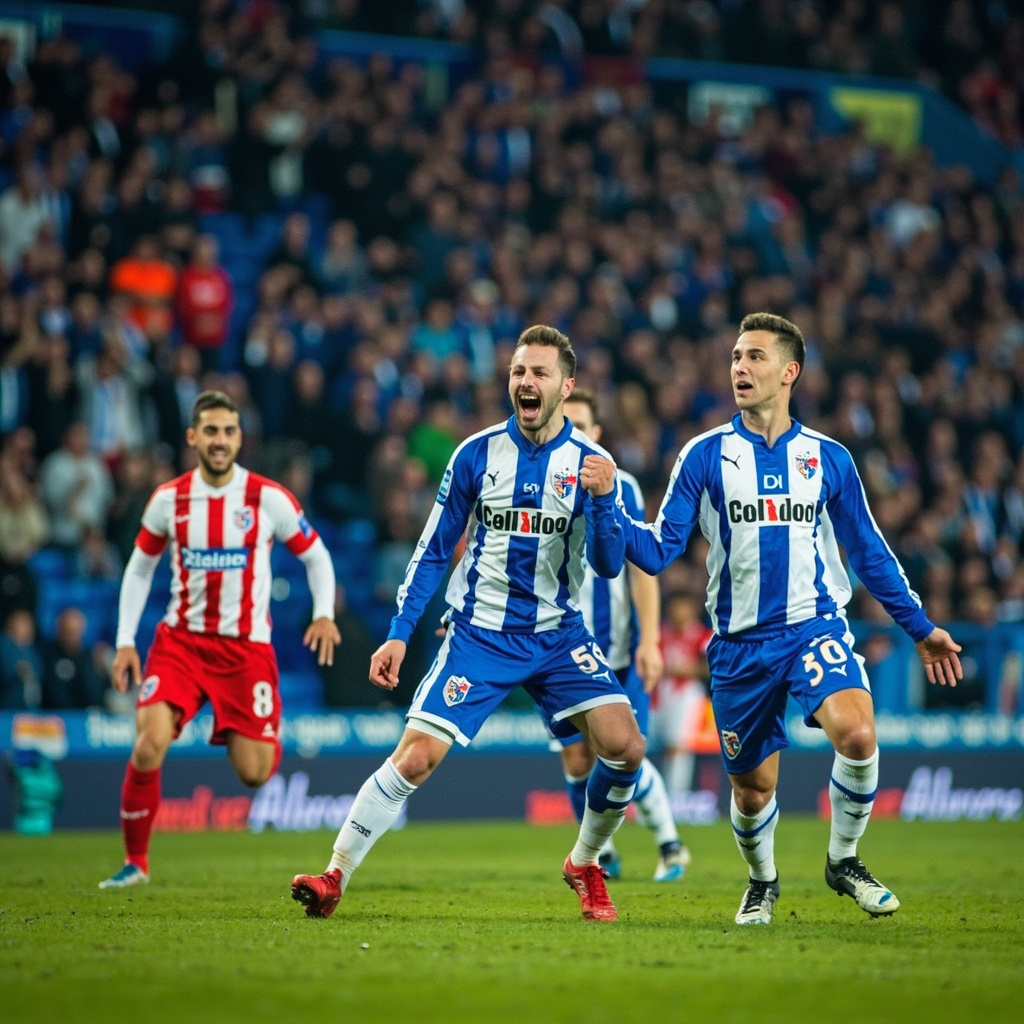 拉科鲁尼亚2-1米兰德斯！西乙升级关键战，德尼ribus进球建功